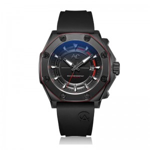 Alexandre Christie AC 9601 Grey Black Rubber Automatic MAREPBARE